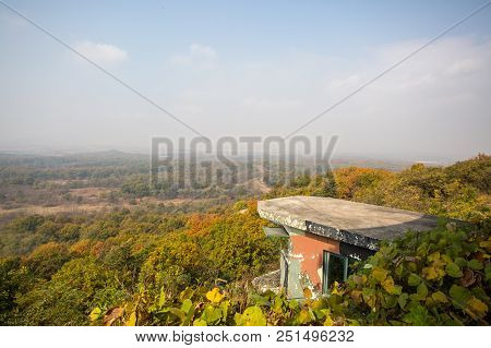 Dorasan, South Korea - October 24, 2014: Dorasan Lookout View Into North Korea On The Border Between