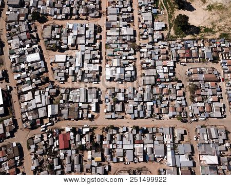 Aerial View Over Poor Township In South Africa