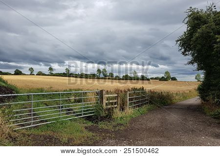 The View Over The Fields Near Standish In Wigan In Summer