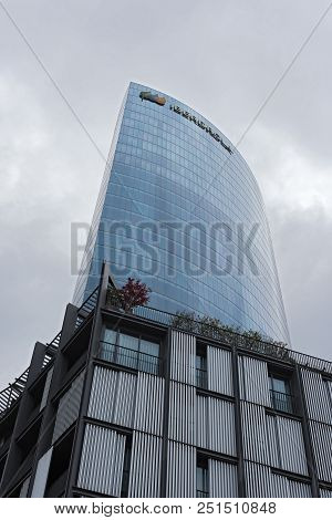 Bilbao, Spain-july 25, 2018: The 165 Meter High Office Skyscraper Iberdrola Tower, Bilbao, Spainthe 