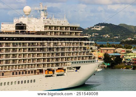 St. Lucia, Caribbean - December 2017
Cruise Ship P&o Arcadia Docked In St Lucia Port Of Call.
Cruise
