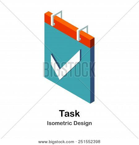 Check List With Check Mark Isometric Illustration