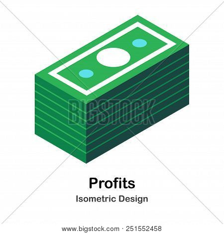 Illustration Of Stack Cash In Isometric View