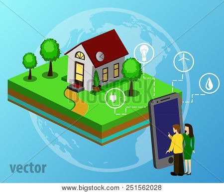 House Design Style Modern Vector Illustration Concept Of Smart House Technology Vector Illustration
