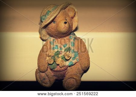 A Closeup Vintage Mini Magnet Teddy Bear