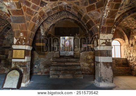 Van, Turkey- April 10, 2018: Interior Of Armenian Cathedral Church Of Holy Cross On Akdamar Island. 