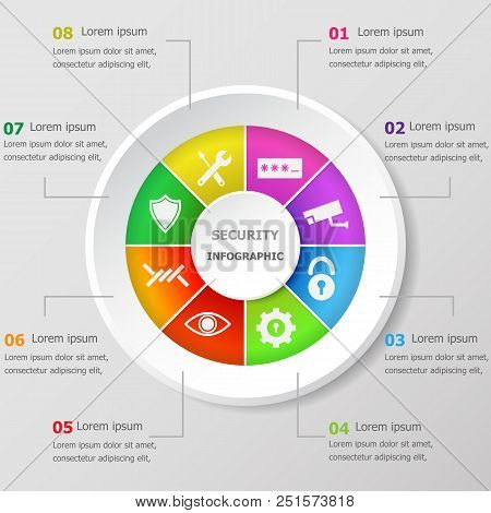 Infographic Design Template With Security Icons, Stock Vector