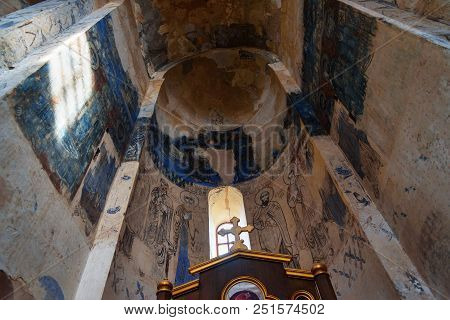 Interior Of Armenian Cathedral Church Of Holy Cross On Akdamar Island. Turkey