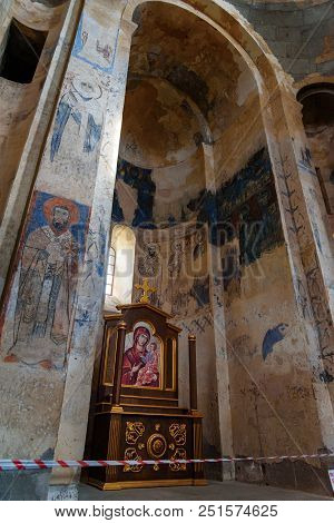 Interior Of Armenian Cathedral Church Of Holy Cross On Akdamar Island. Turkey