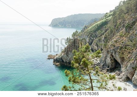 Ocean View. Nature Background With Nobody. Morgat, Crozon Peninsula, Brittany, France.
