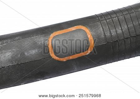 Recapped Bicycle Inner Tube Isolated On White Background