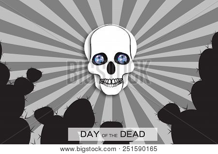 Day Of The Dead. Paper Cut Skull For Mexican Celebration. Traditional Mexico Skeleton. Dia De Muerto