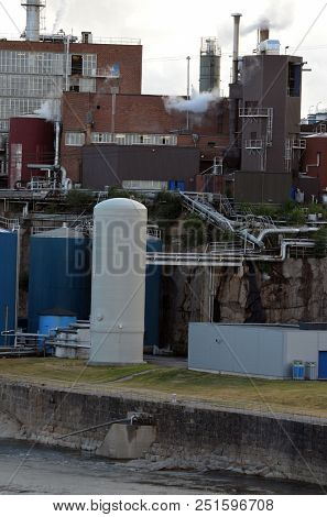 Industrial landscape in South Norway. June 20,2018.Sarpsborg , Norway