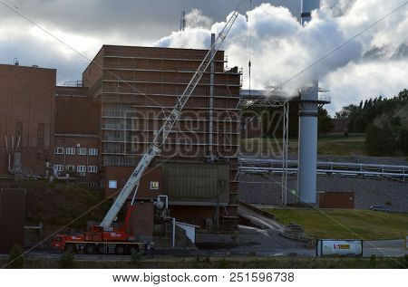Industrial landscape in South Norway. June 20,2018.Sarpsborg , Norway