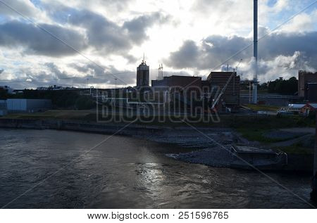 Industrial landscape in South Norway. June 20,2018.Sarpsborg , Norway
