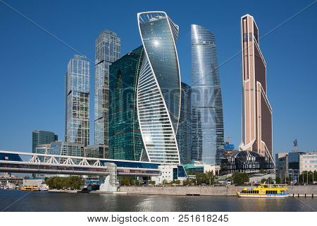 Moscow, Russia - July 30, 2018: Moscow International Business Centre (mibc) On Presnenskaya Embankme