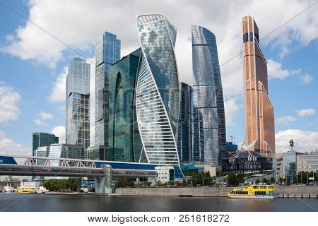 Moscow, Russia - July 30, 2018: Moscow International Business Centre (mibc) On Presnenskaya Embankme