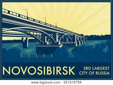 Vintage Touristic Greeting Card - Novosibirsk, Russia.