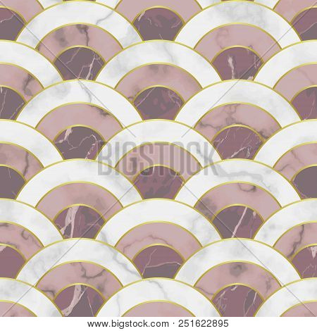 Wave Marble Seamless Pattern. Abstract Geometric Repeat Background. Asian Traditional Backdrop, Luxu