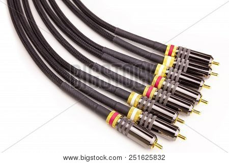 Audio Video Connectors Isolated On White Background