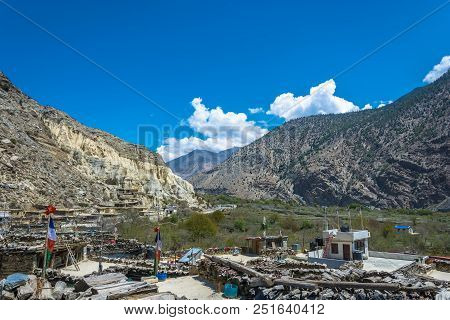 Landscape In The Mountain Village Of Marpha, Nepal.