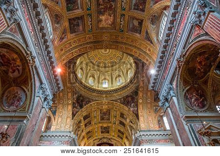 Barroco Church Of The Gesu Nuovo, Naples, Italy