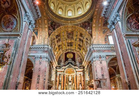 Barroco Church Of The Gesu Nuovo, Naples, Italy