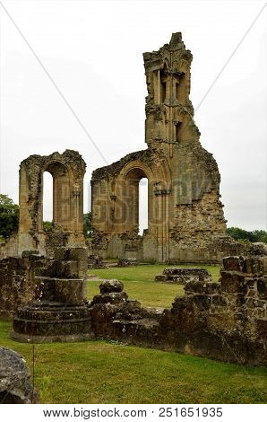 A View Of The Ruins Of The Medieval Byland Abbey In North Yorkshire
