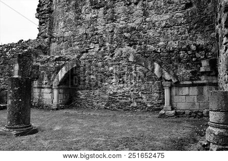 A View Of The Ruins Of The Medieval Byland Abbey In North Yorkshire