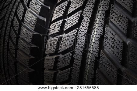 Black Caoutchouc Tires Background Texture For Your Design