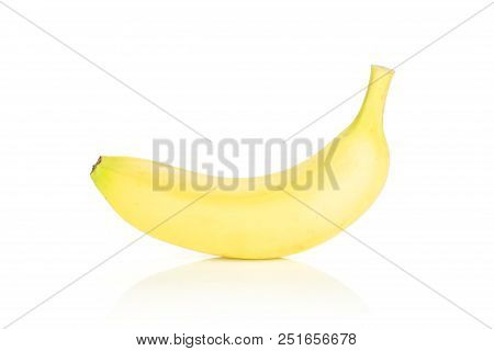 One Whole Fresh Yellow Banana Isolated On White Background