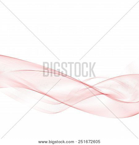 Beautiful Red Fractal. Waved Background. Vector Illustration