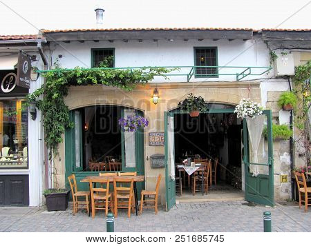 Larnaca, Cyprus - Jun 7, 2014: Little Restaurant In Larnaca, Cyprus