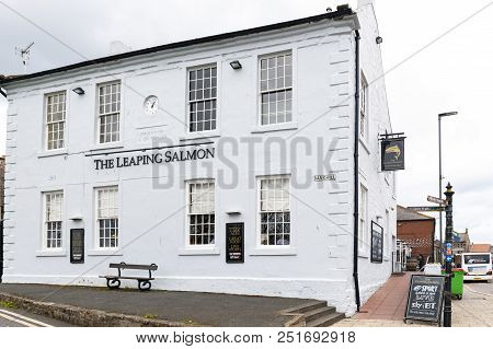 Berwick-upon-tweed, England - April 2018: Building Exterior Of The Leaping Salmon, A Local Pub And R
