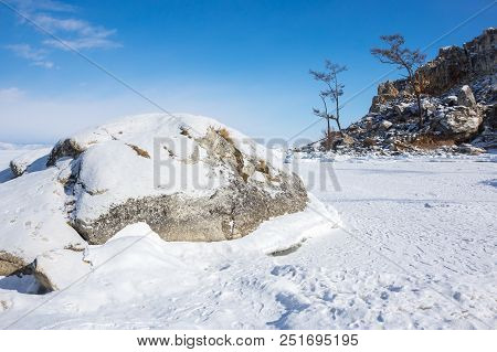 View Of Lake Baikal In Winter, The Deepest And Largest Freshwater Lake By Volume In The World, Locat