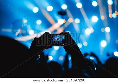 Novokuzneck, Russia - 07.07.2018: People At The Concert To Stand In Front Of The Stage