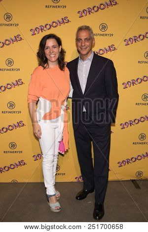 CHICAGO - JUL 25: Mayor Rahm Emanuel (R) and Caroline Kiely attend Refinery29âs 