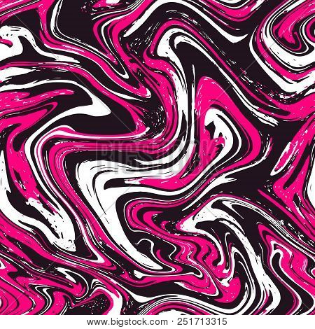 Marble Texture Seamless Background. Abstract Liquid Fluid Effect Color Pattern. Textile Colorful Sea