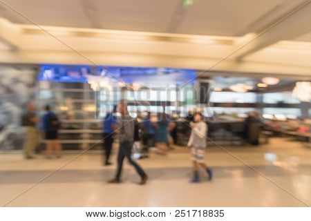 Abstract Blur Sport Bar At Dallas Airport, Texas, Usa