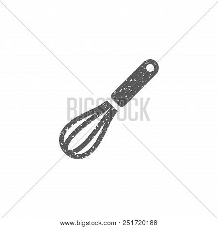 Eggbeater Icon In Grunge Texture. Vintage Style Vector Illustration.