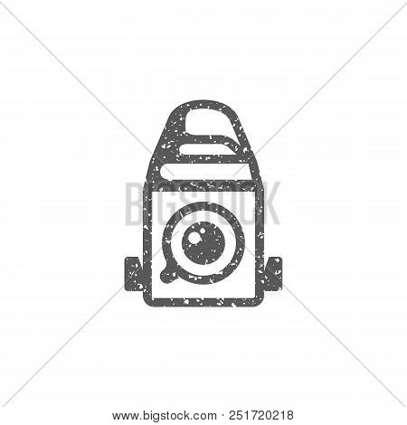 Camera Icon In Grunge Texture. Vintage Style Vector Illustration.