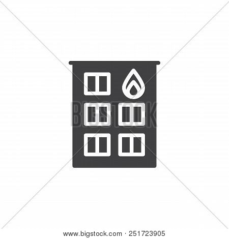 Fire Station Vector Icon. Filled Flat Sign For Mobile Concept And Web Design. Firehouse Building Sim