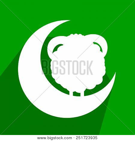 Illustration Of Face Of Goat And Moon On The Occasion Of Muslim Festival Eid