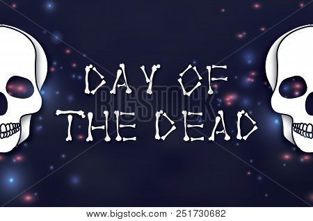 Day Of The Dead. Paper Cut Skull For Mexican Celebration. Traditional Mexico Skeleton. Dia De Muerto
