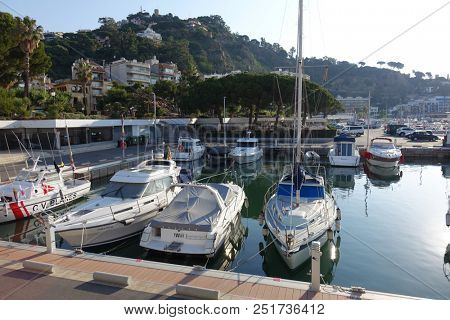 Blanes, Costa Brava, Spain, June 29, 2018. Port of Blanes