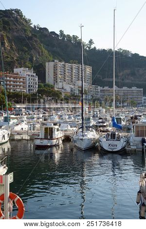 Blanes, Costa Brava, Spain, June 29, 2018. Port of Blanes