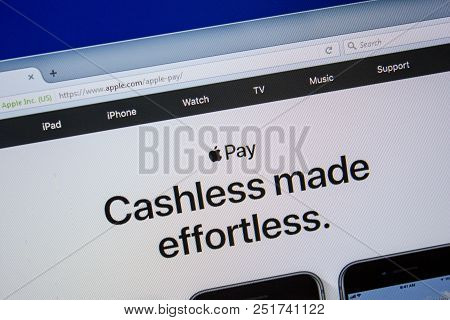 Ryazan, Russia - July 11, 2018: Apple.com Apple Pay Website On The Display Of Pc