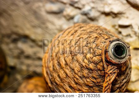 Dusty Demijohn In A Old Vine Cellar In Nice, France.