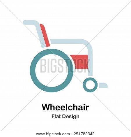 Wheelchair In Flat Vector Illustration Design Icon