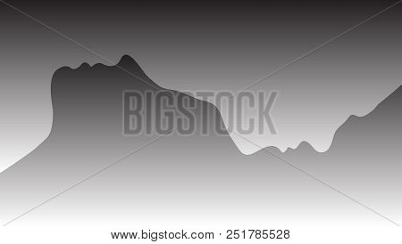Two Abstract One Line Silhouettes Of People. Eps10 Vector